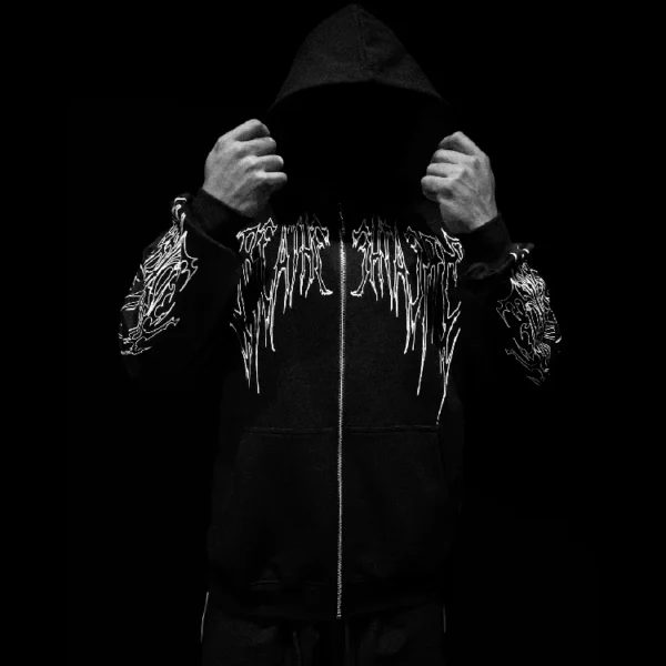 Breathedivinity Abyssal Wraith Oversized Zip up Hoodie VOID BLACK 7.webp